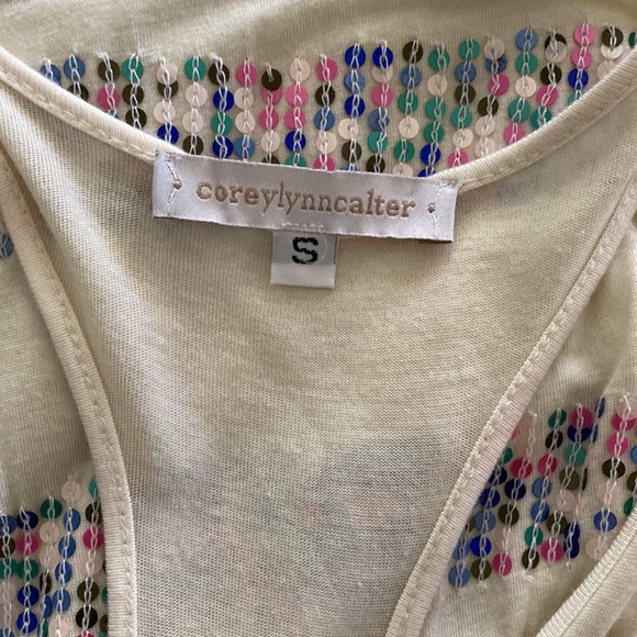 Corey Lynn Calter | Stripe Sequin Razorback Tank | Small - Picture 4 of 6